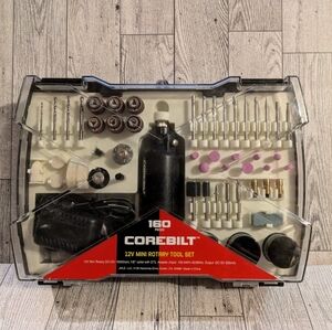 160-Piece 12V Mini Rotary Tool Set - Black and Red